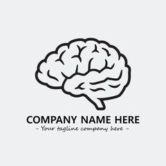 Brain illustration black and white for logo company vector image
