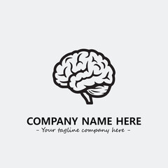 Brain illustration black and white for logo company vector image
