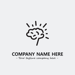 Brain illustration black and white for logo company vector image
