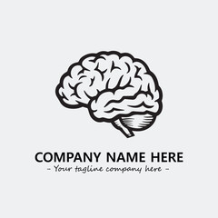 Brain illustration black and white for logo company vector image
