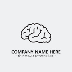 Brain illustration black and white for logo company vector image
