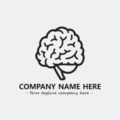 Brain illustration black and white for logo company vector image
