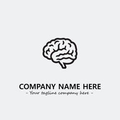 Brain illustration black and white for logo company vector image
