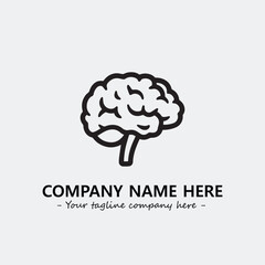Brain illustration black and white for logo company vector image
