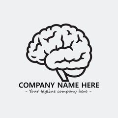 Brain illustration black and white for logo company vector image
