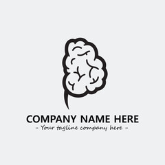 Brain illustration black and white for logo company vector image
