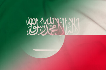 Saudi Arabia and Greenland official flag transborder contract GRL SAU