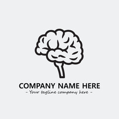 Brain illustration black and white for logo company vector image
