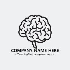 Brain illustration black and white for logo company vector image
