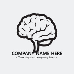 Brain illustration black and white for logo company vector image
