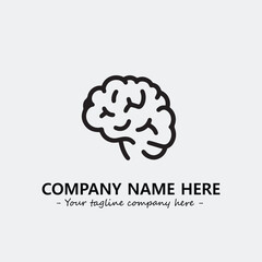 Brain illustration black and white for logo company vector image
