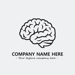 Brain illustration black and white for logo company vector image
