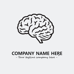 Brain illustration black and white for logo company vector image
