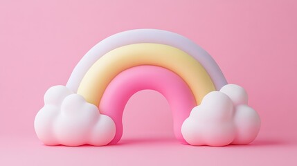 Pastel Rainbow with Clouds