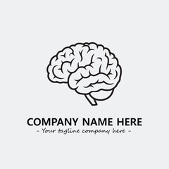 Brain illustration black and white for logo company vector image
