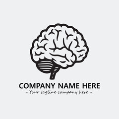 Brain illustration black and white for logo company vector image
