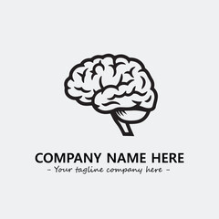 Brain illustration black and white for logo company vector image
