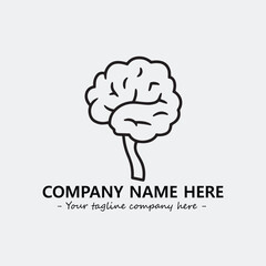 Brain illustration black and white for logo company vector image
