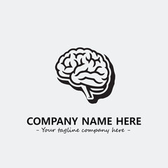 Brain illustration black and white for logo company vector image
