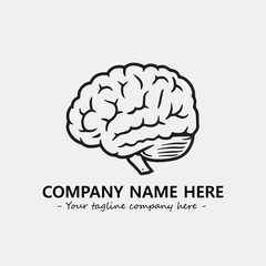 Brain illustration black and white for logo company vector image
