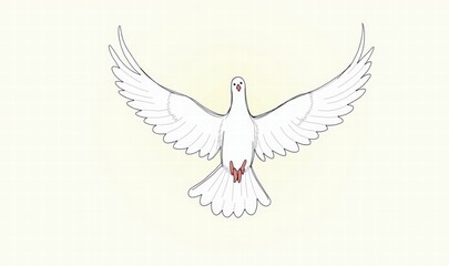 Obraz premium A graceful illustration of a dove in flight, symbolizing peace, hope, and freedom. Perfect for use in themes related to harmony and nature.