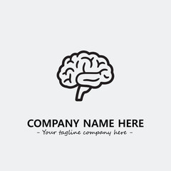 Brain illustration black and white for logo company vector image
