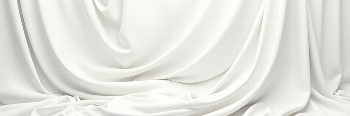 Obraz premium Elegant white fabric draped in soft folds, perfect for backgrounds in photography, fashion, or product displays.