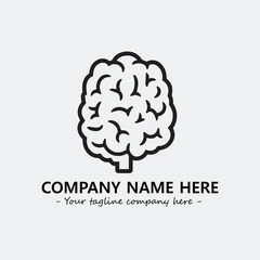 Brain illustration black and white for logo company vector image

