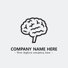 Brain illustration black and white for logo company vector image
