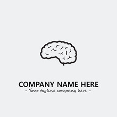 Brain illustration black and white for logo company vector image
