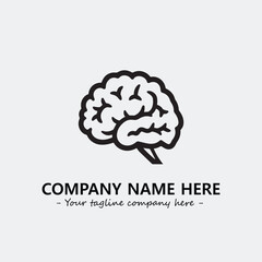 Brain illustration black and white for logo company vector image
