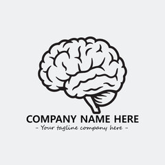 Brain illustration black and white for logo company vector image
