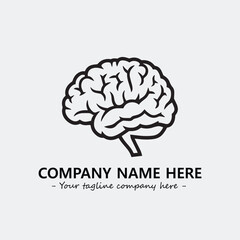 Brain illustration black and white for logo company vector image

