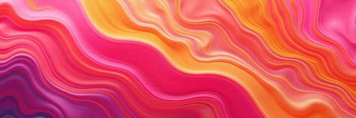 Obraz premium Vibrant wavy abstract background featuring bold gradients of pink, orange, and purple. Perfect for creative projects, branding, and digital media.