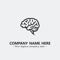 Brain illustration black and white for logo company vector image
