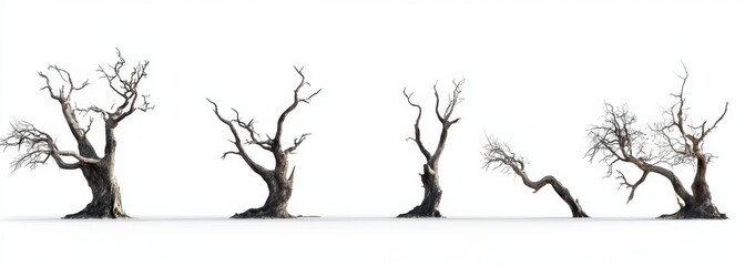 Withered Trees Against a White Background (1)
