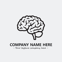 Brain illustration black and white for logo company vector image

