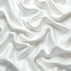 Fototapeta premium Elegant white satin fabric with smooth, flowing textures, perfect for fashion, textiles, and luxurious design projects.