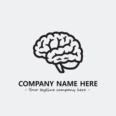 Brain illustration black and white for logo company vector image
