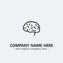 Brain illustration black and white for logo company vector image
