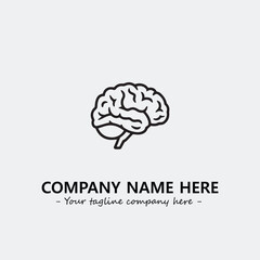 Brain illustration black and white for logo company vector image
