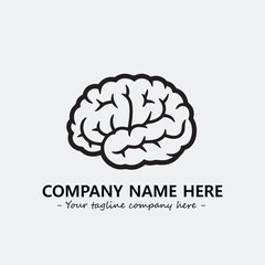 Brain illustration black and white for logo company vector image
