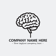 Brain illustration black and white for logo company vector image
