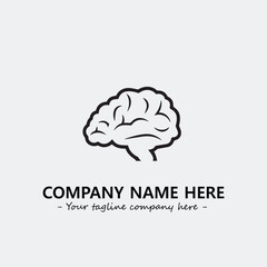 Brain illustration black and white for logo company vector image
