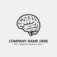 Brain illustration black and white for logo company vector image
