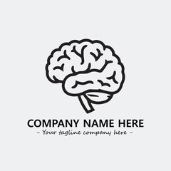 Brain illustration black and white for logo company vector image
