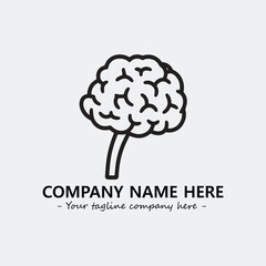 Brain illustration black and white for logo company vector image
