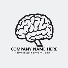 Brain illustration black and white for logo company vector image
