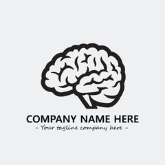 Brain illustration black and white for logo company vector image
