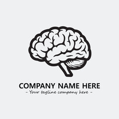 Brain illustration black and white for logo company vector image
